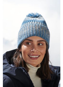 Buy Women Knitted Beanie, Blue in UAE