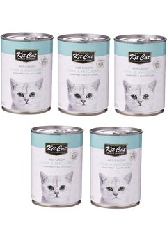 اشتري Wild Caught Tuna with Mackerel Canned Cat Wet Food 5X400g في الامارات