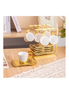 اشتري Coffee set with saucer, 13 pcs, on a white metal stand 022800048 في مصر