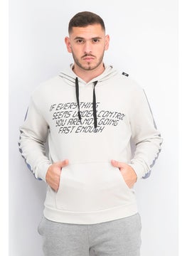 اشتري Men Hood With Drawstrings Long Sleeves Sweatshirt, Grey Granite في الامارات