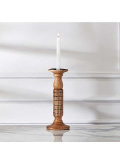 اشتري Splendid Wooden Pillar Candle Holder 12 x 30 x 12 cm في الامارات