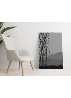 Buy Bamboo Forest in grey effect Printed canvas wall art in Egypt