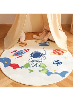 اشتري Space Kids Rug For Playroom Bedroom Round Fluffy Fuzzy Soft Plush Rug Area Rugs Nonslip Play Mat Children Toddlers Boys Room Decor 3.3Ft في السعودية