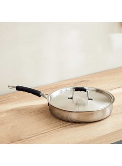 Buy Glisten Triply Deep Fry Pan with Steel Lid 51 x 9 x 28 cm in UAE