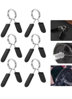 Buy 6pcs Kangaroo Spring Collar Clips Dumbbell Barbell Clamps Spring Locking Collars for Gym Fitness Weight Lifting Equipment in Saudi Arabia