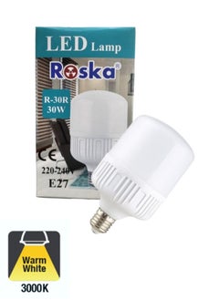 Buy 30W LED Lamp Warmwhite, R-30R, E27 Base, 220-240V, Energy Saving Bulb for Home and Office in UAE