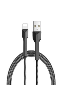 Buy Charging and data transfer cable that supports fast charging, 150cm, Lightning type, designed strong durable, black in Saudi Arabia