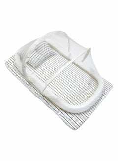 Buy Baby Net Bed with Thick Mattress Mosquito Net & Neck Pillow for New Born Babies 80x48cm in Saudi Arabia