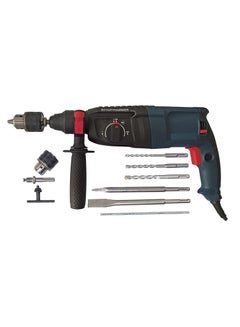 Buy 2200W Rotary Hammer Drill machine with 3 Modes 3 Hammers Bits 2 Chisels in UAE