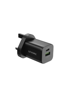 Buy Levore Wall Charger 33W USB-C PD and USB-A Port - Black in UAE