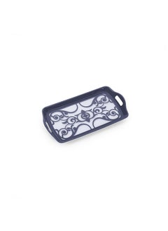 Buy Lace Patterned Tray 35X18X3.5Cm  Grey in UAE