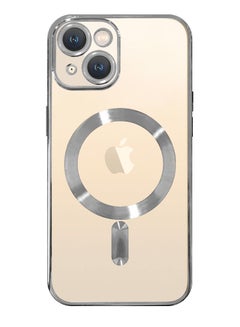 اشتري iPhone 14 Plus Magsafe Case Classic Series Wireless Charging Compatible Clear Cover with Electroplating Frame Camera Lens Protection Design 6.7 inch Silver في الامارات