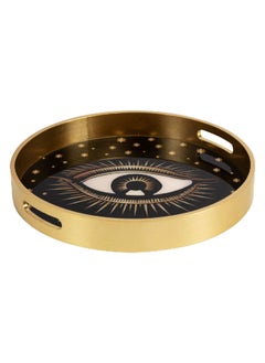 اشتري Hamia Tray, Black & Gold – 38 cm في الامارات