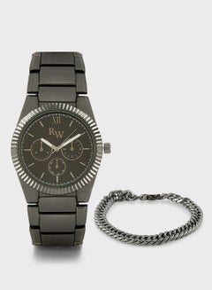 Buy Analogue Watch With Stainless Steel Bracelet Gift Set in Saudi Arabia