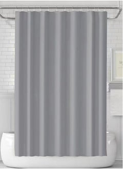 Buy 1-Piece Bathroom Shower Curtain Waterproof Shower Curtain PEVA Grey 180x180 Centimeter in UAE