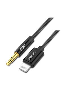 Buy Lightning to 3.5mm Aux Audio Cable Aux Cord for iPhone iPad to Car Home Stereo Speaker with 3.5mm Headphone Jack Adapter Support fabric Strong cable Black in UAE