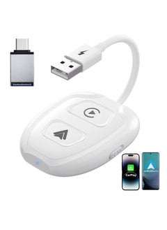 Buy 2 in 1 Wireless Adapter for Apple CarPlay and Android Auto - Plug & Play Dongle, Fast Conversion for Most Car Models, Including Mini Cars and SUVs, White in Saudi Arabia