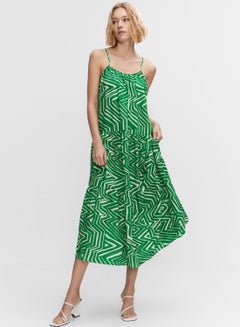 Buy Abstract Printed Strap Detail Dress in UAE