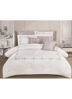 Buy Double-sided microfiber comforter set, 8-piece comforter, king size, 240 x 260 cm. in Saudi Arabia