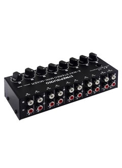 اشتري B066 Mini Stereo 8 Channel Passive Mixer Rca Portable Audio Mixer 8 In 2 Out Stereo Distributor Volume Control, No External Power Required في السعودية