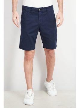 اشتري Men Slim Fit Solid Basic Short, Navy في السعودية