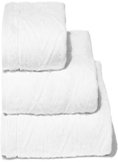 اشتري Matalan Velour Geometric Carved Towels, 150 cm x 100 cm Size, White في مصر