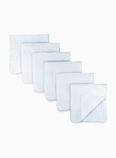 Buy Muslin Burp Cloths 6 Pack Large 100% Cotton Hand Washcloths 6 Layers Extra Absorbent and Soft, Natural Muslin Baby Wipes, Soft Baby Towels in UAE