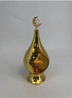 Buy A golden lantern with a luminous crescent and a Ramadan design. in Saudi Arabia