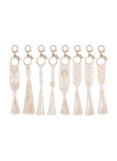 Buy Macrame Keychains Boho Macrame Bag Charms with Tassels Car Hanging 8  pieces in Egypt