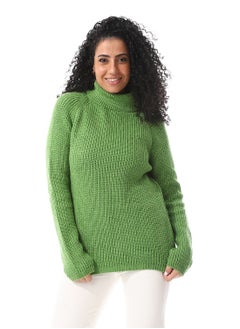 Buy Turtle Neck Slip On Knitted Pullover_Fern Green in Egypt