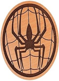 Buy Laser Crafts Spider Man Logo Laser Engraved Wood Coaster 3.5" Diameter in Egypt