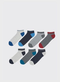 Buy Essential 7 Pack Striped Booties Socks in UAE