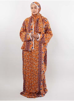 Buy Printed Viscose Isdal Orange & Dark Red For Women in Egypt