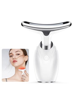 Buy Face Massager, Facial and Neck Electric Massager, 3-in-1 Chin Lift Devices, V-Shaped Firming EMS Vibration Facial Massager, 45 ±5℃ Heat and 4 Massage Modes for Skin Care, Firm, Tightening and Smooth in Saudi Arabia