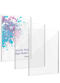 Buy Acrylic Sign Holder 210 x 297mm Wall Mount, A4 Display with Adhesive Tape Mount Clear Photo Frames Paper Document for Home, Office, Store, Restaurant(3 Pack) in UAE