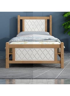 Buy Modern Wooden Bed Single Size 90x190 Cm With Medical Mattress in UAE