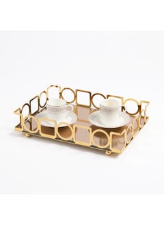 Buy Karel Tray, Gold - 30X21 Cm in UAE