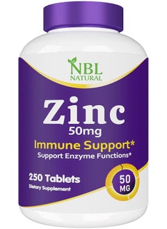 Buy Zinc Gluconate 50mg Supports Wellness Immune System and Reproductive Health 250 Tablets in UAE