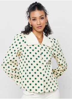 اشتري Polka Print Button Down Shirt في الامارات