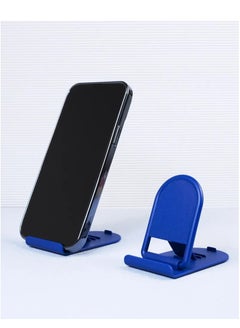 Buy New Desktop Mobile Phone Stand Folding Portable Vertical Universal Stand , Blue in Egypt