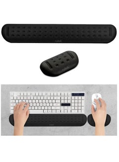 اشتري Memory Foam Keyboard Wrist Rest Pad and Mouse Pad with Wrist Rest, Ergonomic Hand Palm Rest Support, Memory Foam Pads Gaming, Computer, PC, Laptop, Mac Typing and Wrist Pain Relief في الامارات