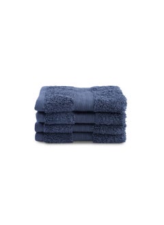 Buy Maxima 4-piece Fingertip Towel Set 30x30cm - Pacific Blue in UAE