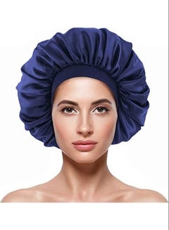 Buy Satin Bonnet Silk Curly Natural Long Hair Sleep Cap in UAE