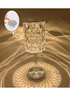 Buy Crystal Lamp 3D Diamond Acrylic Rose Table Light with Touching Control 3 Lighting Colors Brightness Adjustable USB Rechargeable for Decor Living Room Bedroom Romantic Party Dinner in Egypt