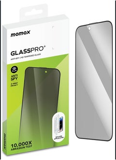 اشتري GlassPro+ 2 Way PRIVACY Tempered Glass for iPhone 15 Pro MAX Screen Protector HD with Installation Tray - [1 Pack] في الامارات