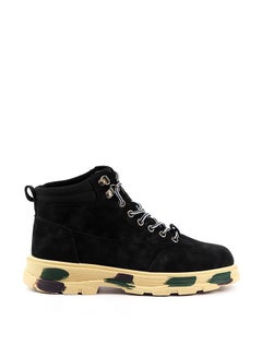 Buy Letter Graphic Lace-up Front High  Black Shoes For Men in UAE