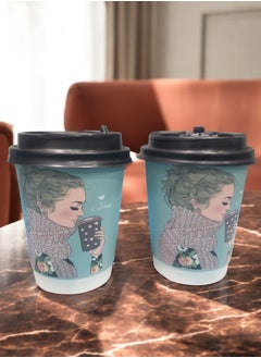 Buy Winter Cup Set, Colorful Paper Cups, Sky Blue in Saudi Arabia