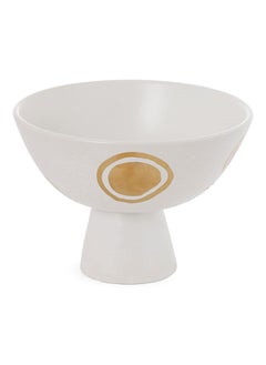 اشتري Amira Decor Bowl, White - 21.5x16 cm في الامارات