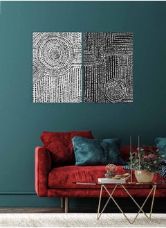 Buy Set of 2 Framed Canvas Wall Arts Stretched Over Wooden Frame, Circle Dots Paintings, For Home, Living Room, Office Décor in Saudi Arabia