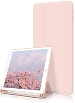 Buy kenke ipad 9.7 2018/2017 Case with Pencil Holder,Auto Wake/Sleep Smart Cover with Trifolding Stand,Shockproof Soft TPU Back Cover for ipad 9.7 inch 6th/5th Generation-Pink in Egypt